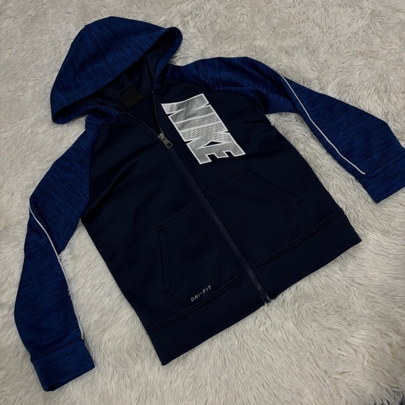 Nike Zip Up Hoodie - Game Royal Heather Blue - youth size 6 - Picture 1 of 11